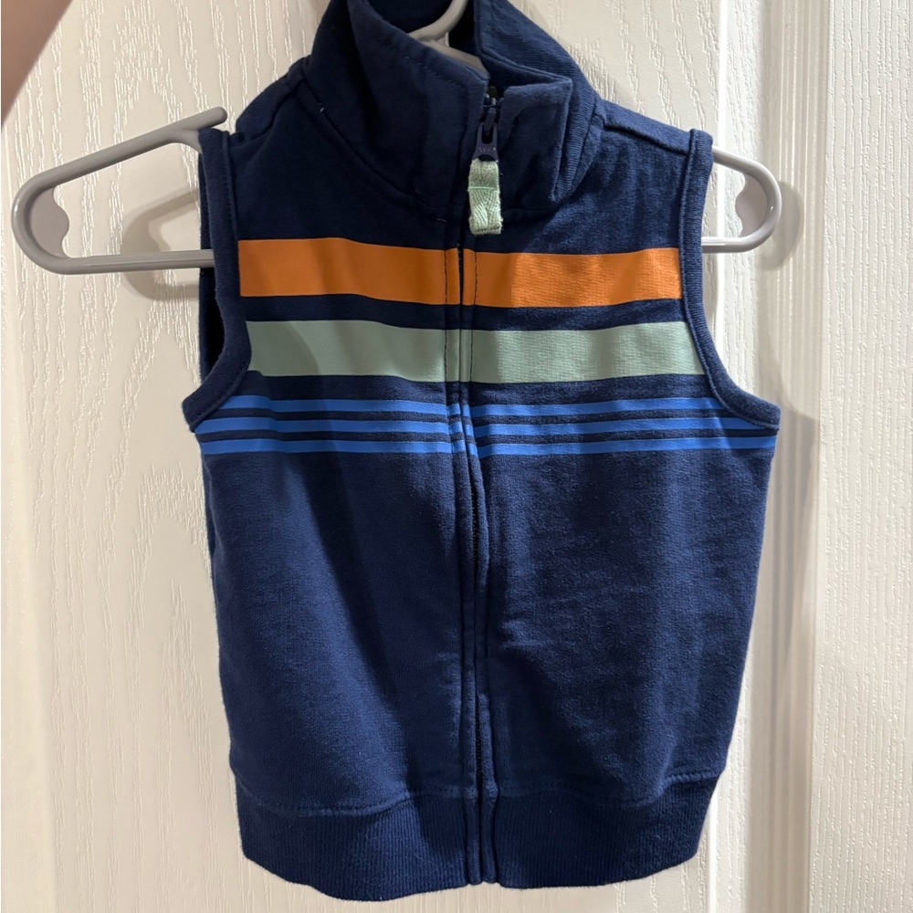 Kids Navy Blue Sleeveless Top with Stripes